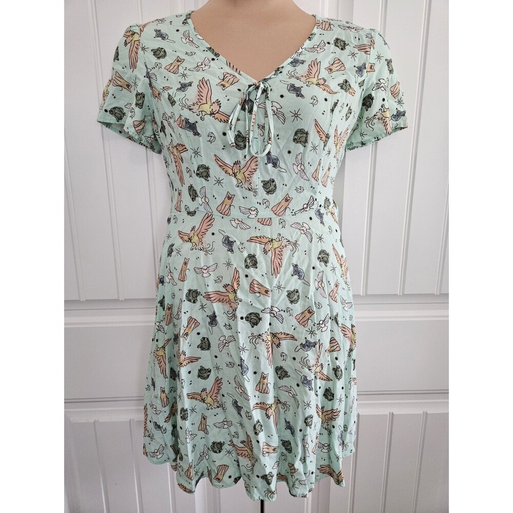 Hot Topic Harry Potter Magical Pets skater dress light mint green Plus Sz 0